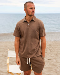 Sunday Polo Shirt Heather Brown - Unisex