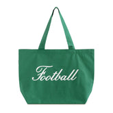 Football Script Tote Bag Green
