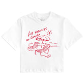 Les Vacances Crop Top White