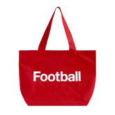 Football Helvetica Tote Bag Red