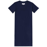 V-Neck Midi T-Shirt Dress Navy