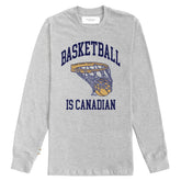 Basketball is Canadian Long Sleeve Tee Heather Grey - Unisex