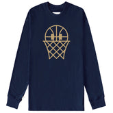 Basketball Long Sleeve Tee Navy - Unisex