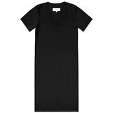 V-Neck Midi T-Shirt Dress Black
