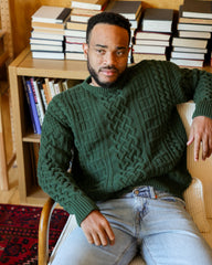 Ivy Cable Knit Sweater Forest - Unisex