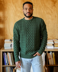 Ivy Cable Knit Sweater Forest - Unisex