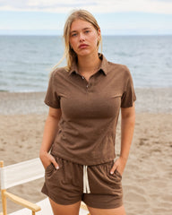 Sunday Polo Shirt Heather Brown - Unisex